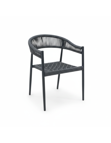 OUTDOOR ARMCHAIR PALAWAN 04 BLACK 56x58x77 ALUMINIUM-ROPE