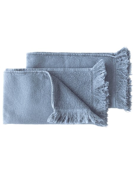 HAND TOWEL SET OF 2 LA CERISE LUNA BLUETIFUL 30x50 100%ORGANIC COTTON