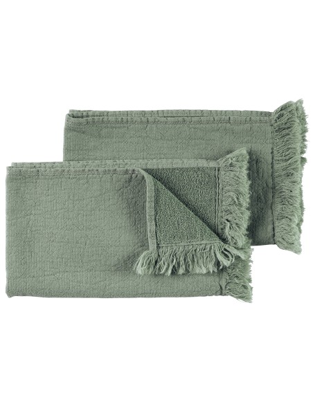 HAND TOWEL SET OF 2 LA CERISE LUNA DETOX GREEN 30x50 100%ORGANIC COTTON