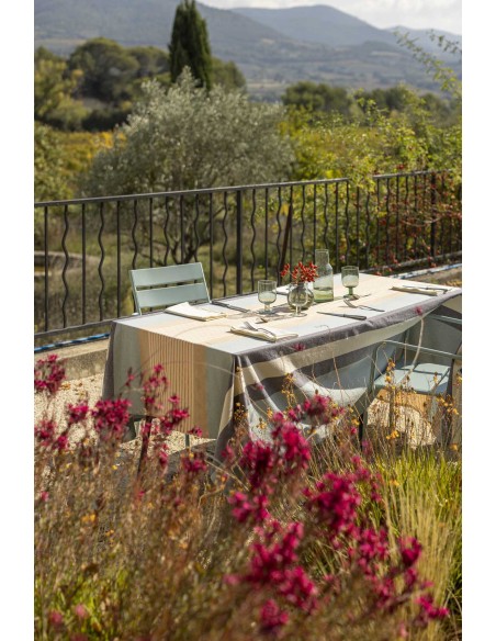 TABLECLOTH WINKLER YUNA VERT EAU 170x170 100% RECYCLED COTTON