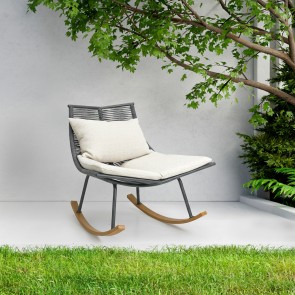 OUTDOOR ROCKER CHAIR DRASTIS 03 95x99x97 ALLUMINIUM - ROPE