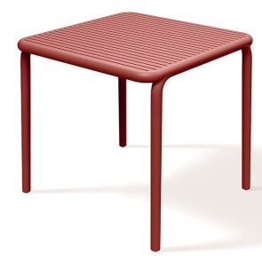 OUTDOOR DINING TABLE BRENE RED 80x80x75 PP GLASS FIBER