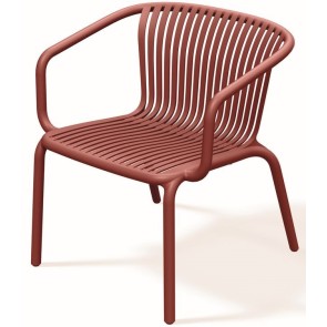 OUTDOOR ARMCHAIR BRENE RED PP GLASS FIBER 67x62x74