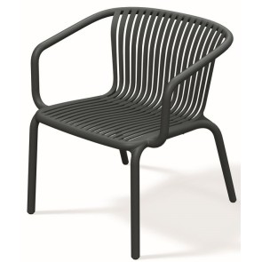 OUTDOOR ARMCHAIR BRENE BLACK PP - GLASS FIBERS 67x62x74