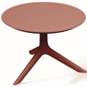 OUTDOOR COFFEE SIDE TABLE RIMO BURNT BRICK  PP GLASS...