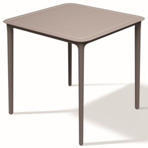 OUTDOOR COFFEE TABLE RIMO TAUPE PP GLASS FIBER 77x77x75