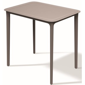 OUTDOOR COFFEE TABLE RIMO TAUPE PP GLASS FIBER 77x57x75