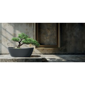 GARDEN POT ARIA 40xH20 SAND OVAL POLYETHYLENE 2