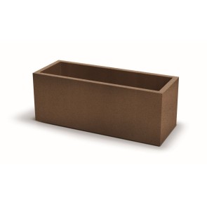 GARDEN POT CUBLA CORTEN STEEL 98Χ38ΧH36 POLYETHYLENE