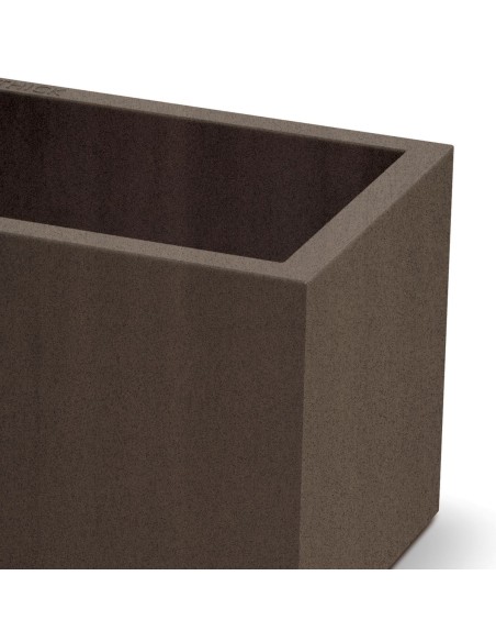 GARDEN POT CUBLA CORTEN STEEL 98Χ38ΧH36 POLYETHYLENE