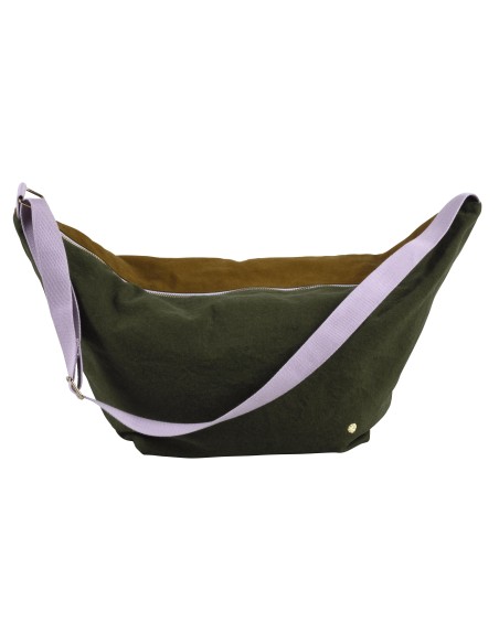 HALF-MOON BAG LA CERISE TRICOLO KALE NUTS 53X28 ORGANIC COTTON