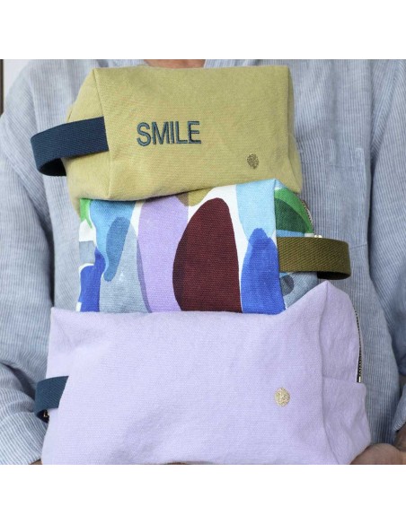 TOILETRY BAG LA CERISE IONA LILAS 22x14 ORGANIC COTTON