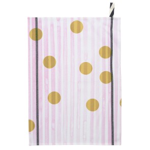 KITCHEN TOWEL LA CERISE RAYE CITRON JAUNE 100% ORGANIC...