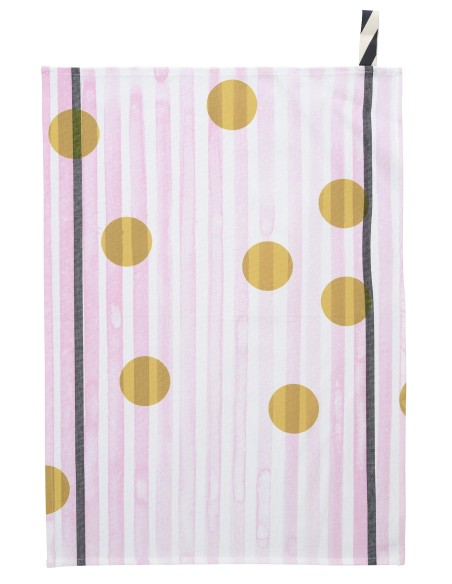 ΠΕΤΣΕΤΑ ΚΟΥΖΙΝΑΣ LA CERISE RAYE CITRON JAUNE 50X70 100% ΟΡΓΑΝΙΚΟ ΒΑΜΒΑΚΙ