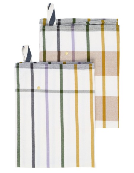 KITCHEN TOWEL LA CERISE ARCHIE NUTS 70x50 SET X2 100% ORGANIC COTTON