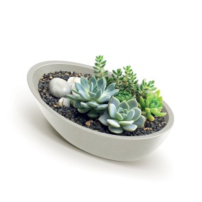 GARDEN POT ARIA 40xH16 SAND OVAL POLYETHYLENE 2