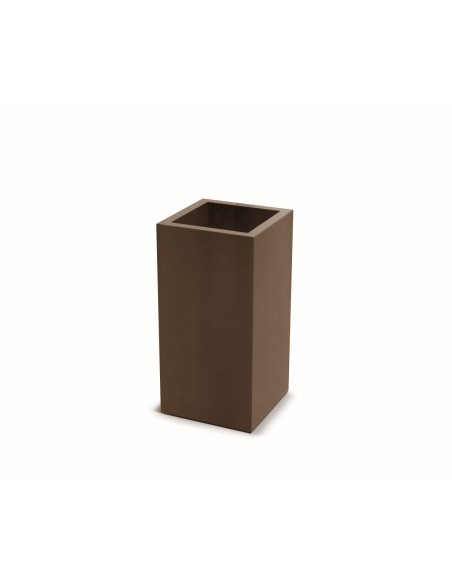 GARDEN POT CUBLA HIGH CORTEN STEEL 30Χ29ΧH58 POLYETHYLENE