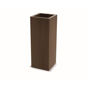 GARDEN POT CUBLA SLIM CORTEN STEEL 30Χ29ΧH78 POLYETHYLENE