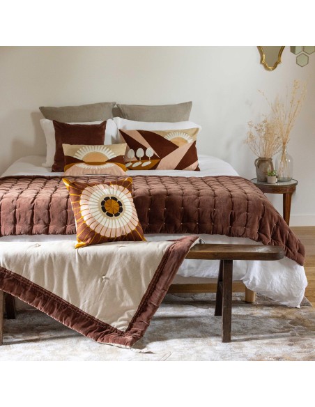 ΑΝΩΣΤΡΩΜΑ ΚΑΝΑΠΕ ELISE CHAMBRAY TABAC 80X180 100%ΒΑΜΒΑΚΙ