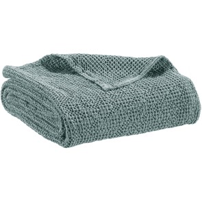 THROW VIVARAISE MAIA PLOMB 140x200 100% RECYCLED COTTON