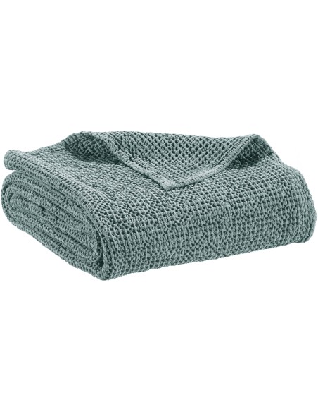 THROW VIVARAISE MAIA PLOMB 140x200 100% RECYCLED COTTON