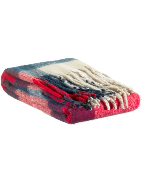 THROW VIVARAISE ISABEL TARTAN MARINE 130X160 100% RECYCLED POLYESTER