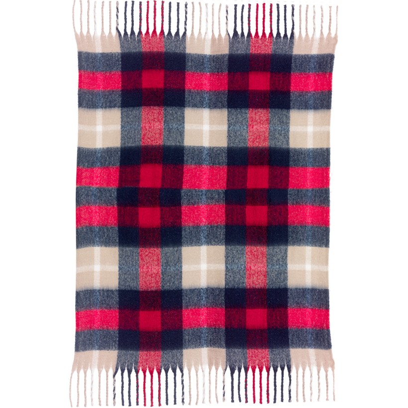 THROW VIVARAISE ISABEL TARTAN MARINE...