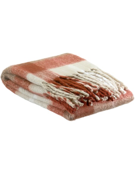 THROW VIVARAISE ISABEL TARTAN CARAMEL 130X160 100% RECYCLED POLYESTER