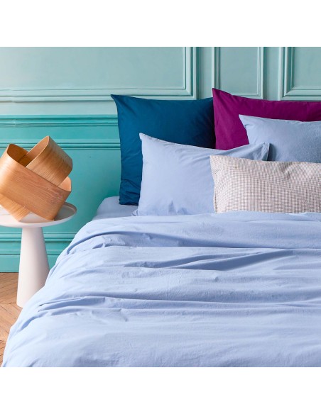 FLAT SHEET CELESTE BLUETIFUL 260X310 100% ORGANIC COTTON PERCALE