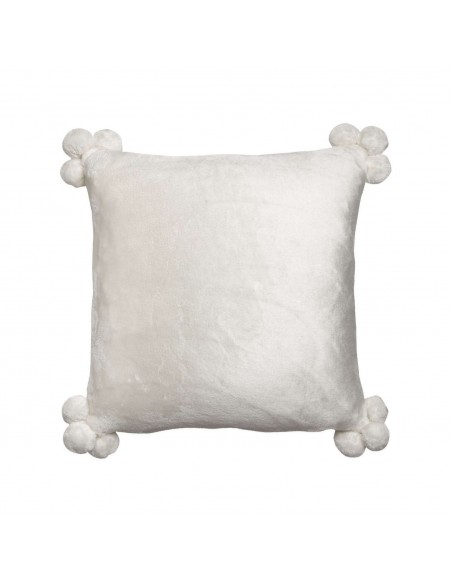 CUSHION VIVARAISE TENDER POMPONS NEIGE 45×45 100% POLYESTER