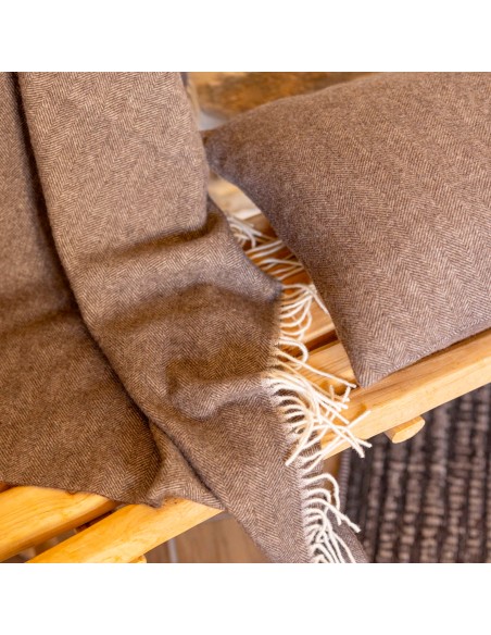 THROW VIVARAISE CARINA CAFE 130X190 90%MERINO WOOL 10%CASHMERE