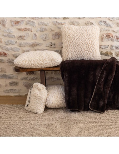 THROW VIVARAISE ASTRID EBENE 140X180 100% POLYESTER