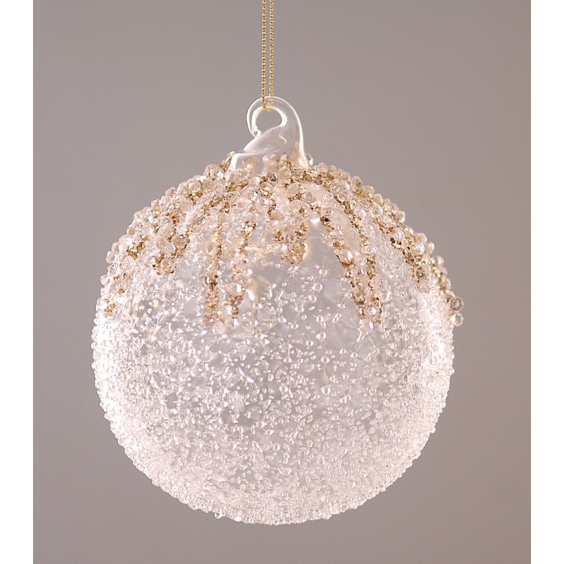 CHRISTAMAS BALL 28717 10CM  WHITE-...