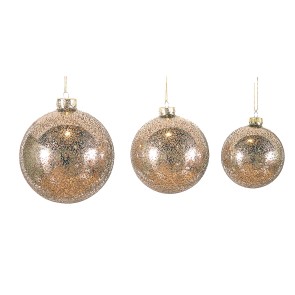 ΧΡΙΣΤΟΥΓΕΝΝΙΑΤΙΚΗ ΜΠΑΛΑ 11143 10CM ΚΑΦΕ GLITTER ΑΠΟ ΓΥΑΛΙ