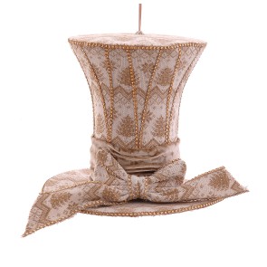 CHRISTMAS HATS 16168 28CM GOLD WHITE
