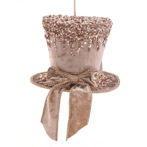 CHRISTMAS HATS 16169 26CM GOLD WHITE