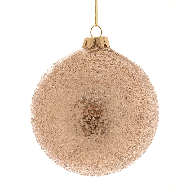 CHRISTMAS BALL 18436 10CM GOLD GLASS