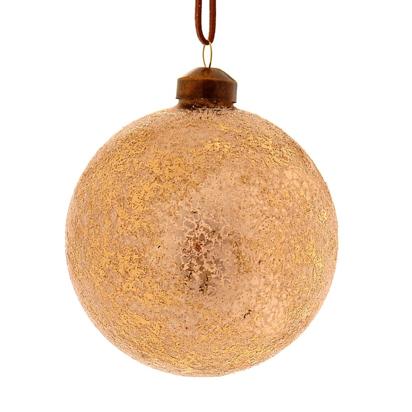 CHRISTMAS BALL 18444 10CM GOLD GLASS