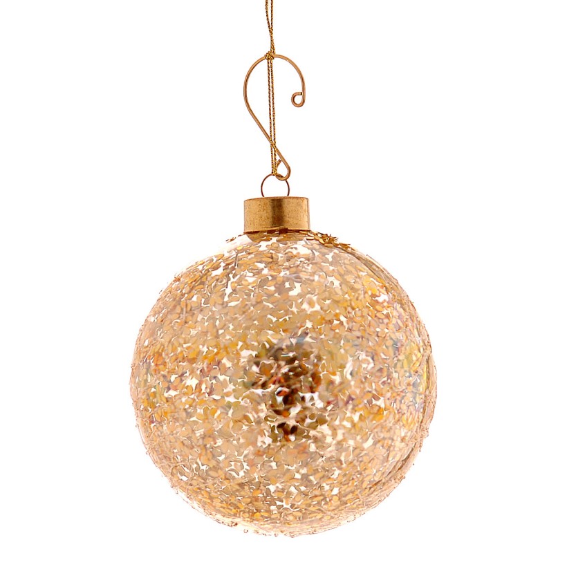CHRISTMAS BALL 19051 10CM  GOLD GLASS