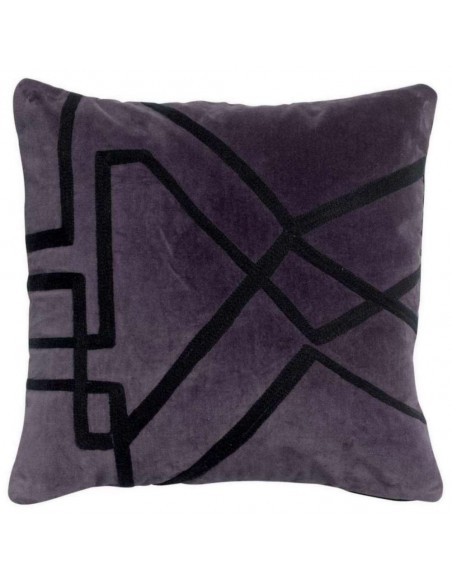 CUSHION VIVARAISE FARA BRODE  RAISIN 45x45 100% VELVET COTTON
